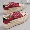 Small White Shoes Female 2025 Spring New Students Casual Street Shoes Female Thick Bottom Heightening Plate Shoes