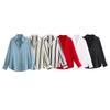 Kaslead New Arrival Women's Fashion Style Fashion Minimalist Stripes Print Satin Shirt 8503812