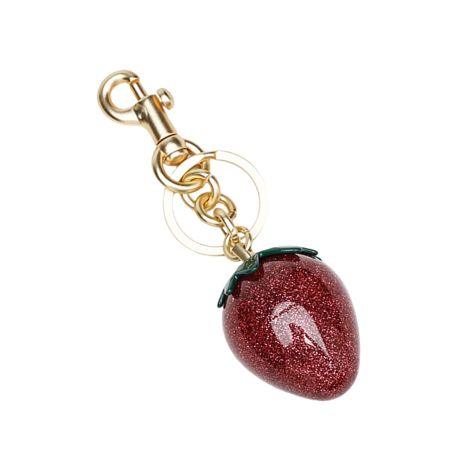

Клубничный брелок-шарм Многофункциональный шарм для сумки Аксессуар для ключей Текстура сплава Подходит для ключей и модных сумок
