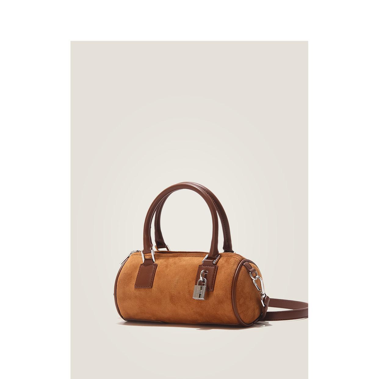 

Высокая текстура 2024 года новый замок бархат цилиндр сумка подушка женская сумка через плечо мини-сумка