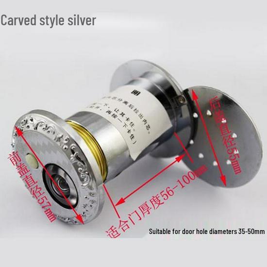 Universal Wide-Angle High-Definition Metal Door Peephole with Integrated Doorbell, Anti-Pry Security Mirror