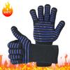 Hitzebeständige und hitzebeständige Grillhandschuhe mit fünf Fingern, wärmeisolierend, mikrowellengeeignet, mit Silikonbeschichtung.