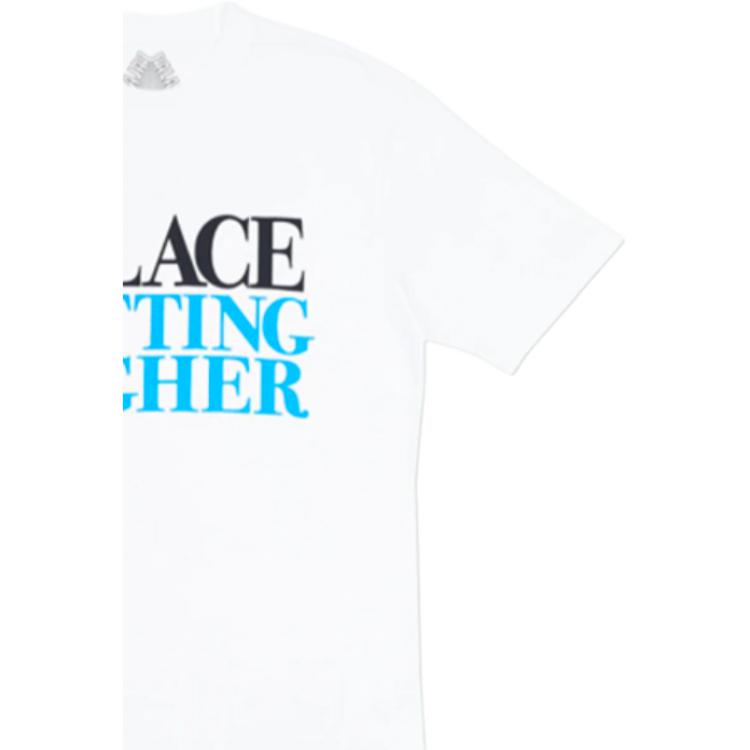 Palace Getting Higher Locker geschnittenes Rundhals-T-Shirt Unisex Oberteile Weiß P13TS069