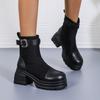 Stivali versatili, Scarpe nuove da donna, Stivali slim elasticizzati retrò, Con suola spessa