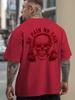 Unisexs Plus Size Fitness Tshirt Skeleton and Dumbbell Design Cotton Fabric Suitable for Weight Lifting Exercise Loose Muscle Top