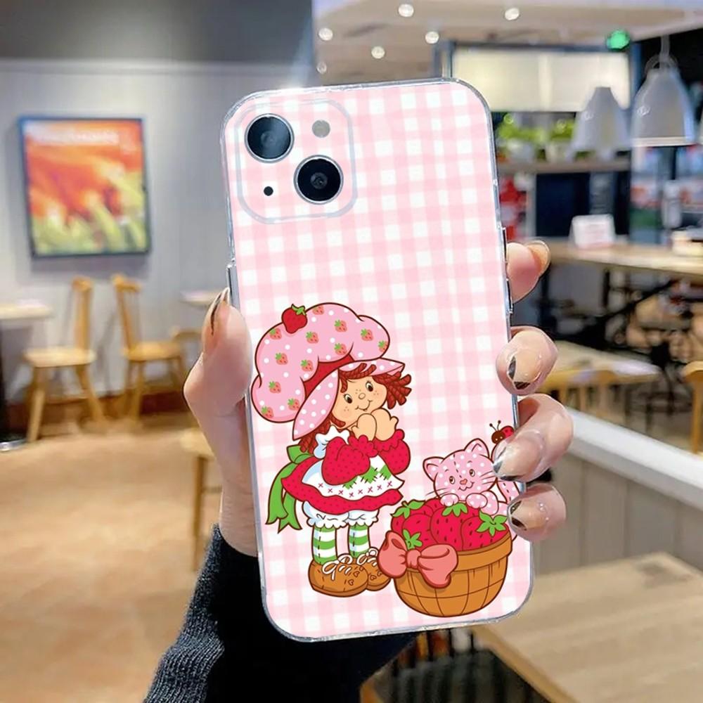 

S-Strawberries-S-Shortcakes Cute Phone Case For iPhone 16,15,14,13,12,11 Pro,Max,Plus,X,XS,XR,SE,Mini Transparent Silicone Soft iPhone12PROMAX