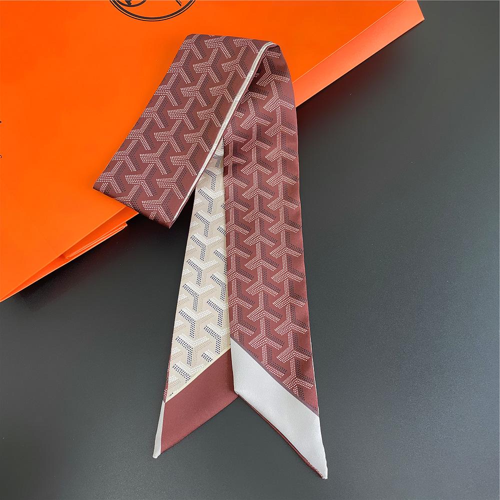 Geometrischer koreanischer Dreieck-Diamant-Schal: Damen Seidenband für Handtaschen & Haarbänder