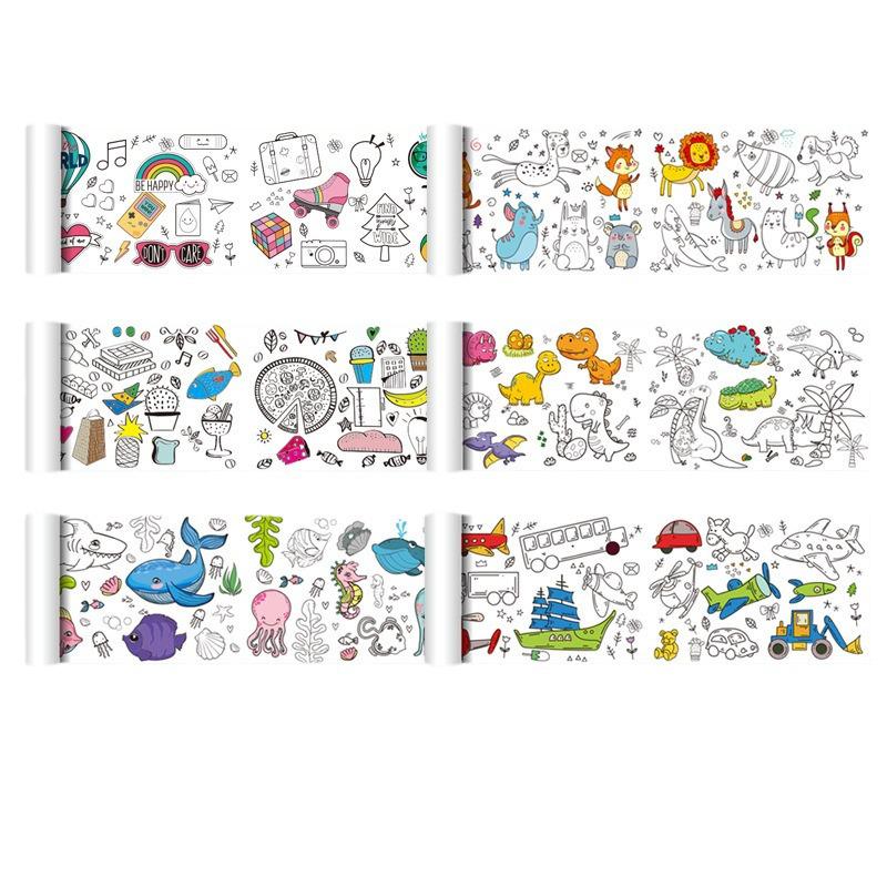 Wall-Safe Kids' Graffiti and Coloring Scroll - Large Paper Art for Kindergarten