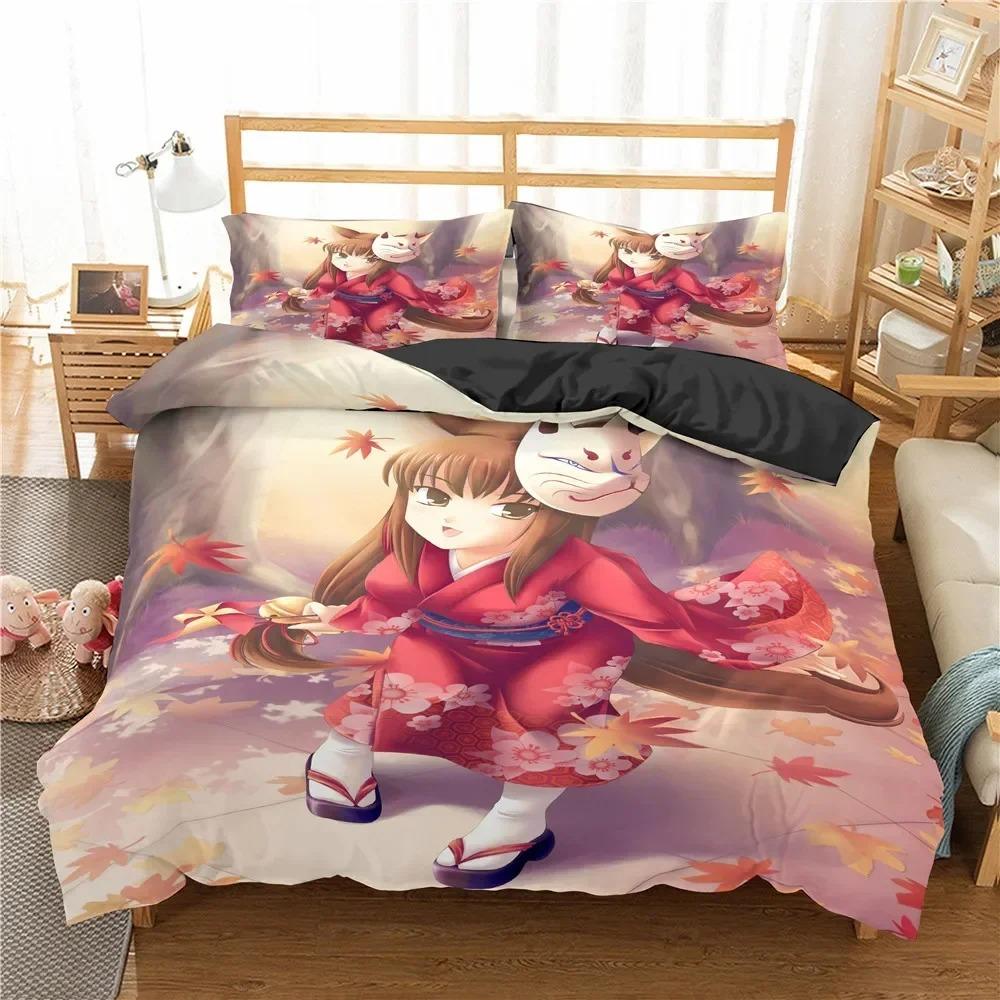 

Lovely Anime Girl Bedding Set Kawaii Bed Linen Quilt Duvet Cover Sets Home Decor Single Queen King Size Gift Cute Cartoon Gift 70x133cm 3pcs