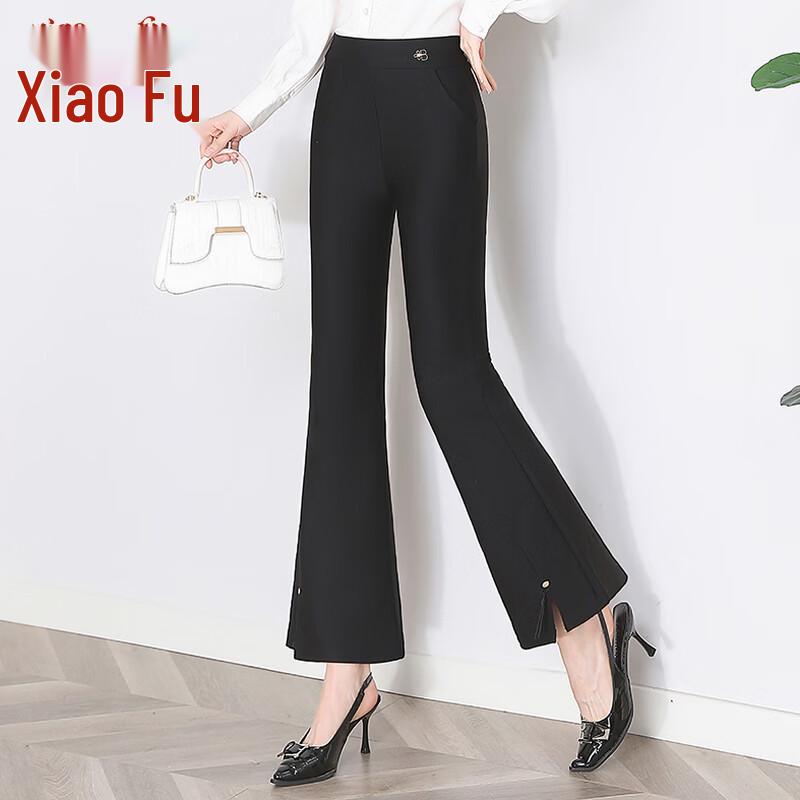 Women s High-Waist Slimming Flared Cropped Pants 4XL