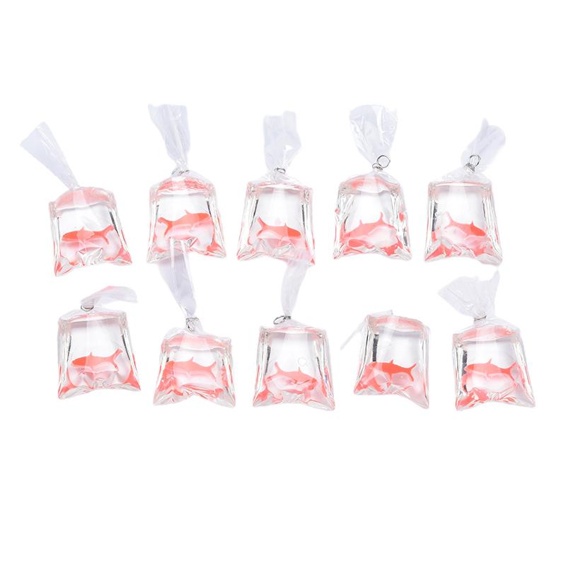 10Pcs Resin Transparent Goldfish Water Bag Charms Pendant DIY Jewelry Gift Cr HB 10Pcs Resin Transparent Goldfish Water Bag Charms Pendant DIY Jewelry Gift Cr HB