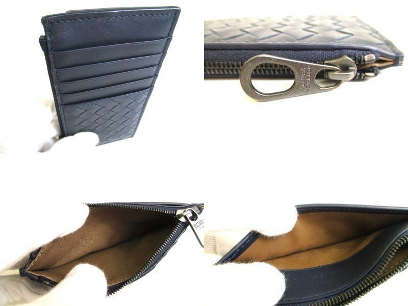 Authentic BOTTEGA VENETA Intrecciato Navy Blue Leather Coin Purse Card Holder #9705  Refurbished
