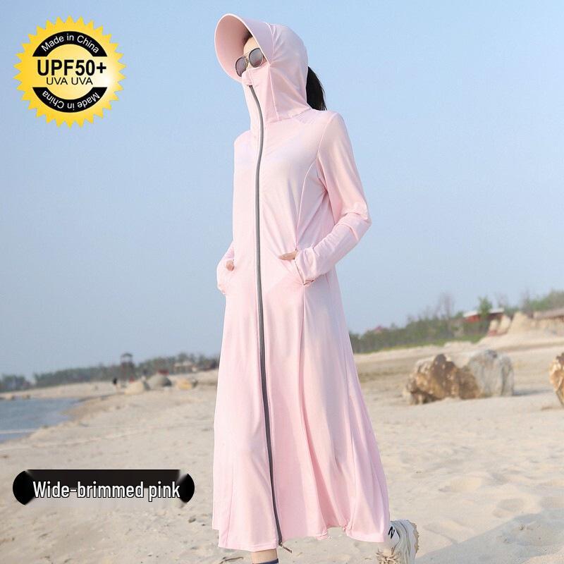 Women's Extra Long Breathable Ice Silk UV Protection Sunscreen Jacket - Casual Outdoor Style