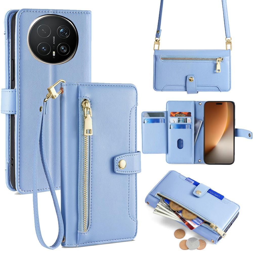 Etui Skórzane z Kieszonką na Zamek Błyskawiczny Portfel Pokrowiec na Telefon z 2 Paskami do Honor Magic8 Pro 5G