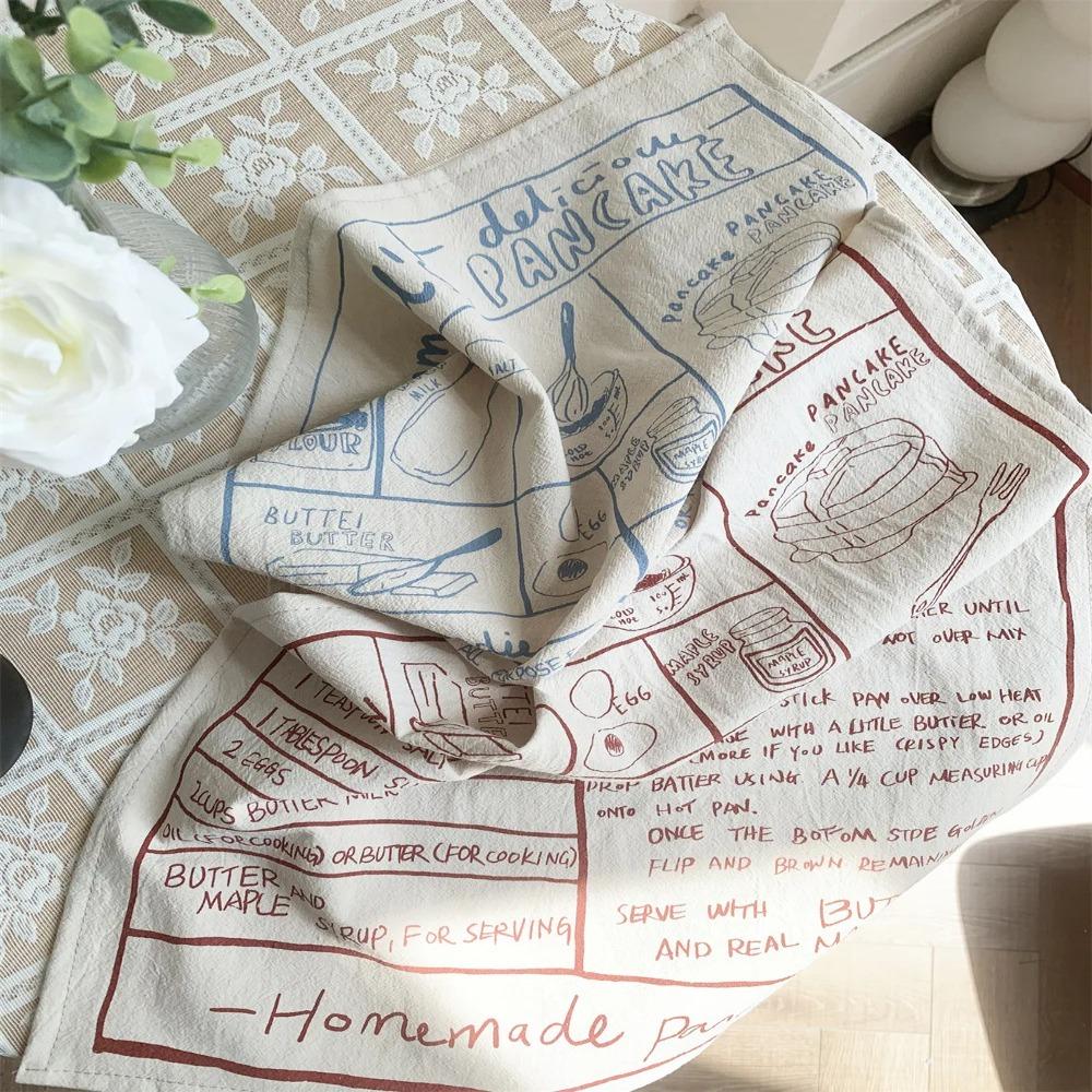 French Printing Kitchen Desktop Mat Vintage Baking Cloth Photo Background Cloth  Party Decoration