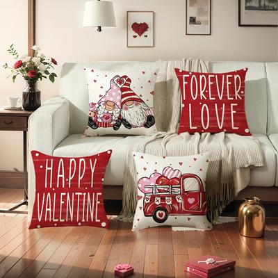 New Valentine's Day Polyester Printed Cushion Cover Holiday Decoration Living Room Sofa Cushion Cover Pillow
