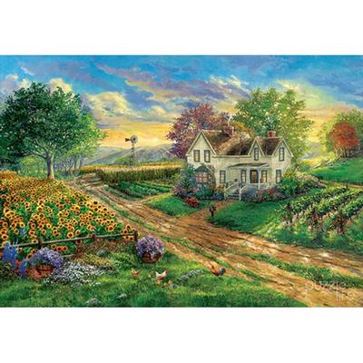 [Puzzle Life] PuzzleLife 1000 Piece Jigsaw Puzzle: Kinkade Style Sunflower Field PL1427
