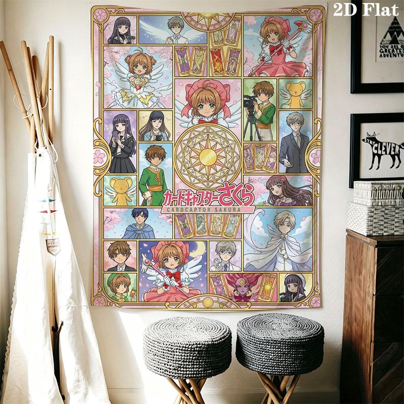 Cardcaptor Sakura poster Wall Hanging Printed Fabric Blanket Decorative Tapestries for Bedroom Living Room Home Decor