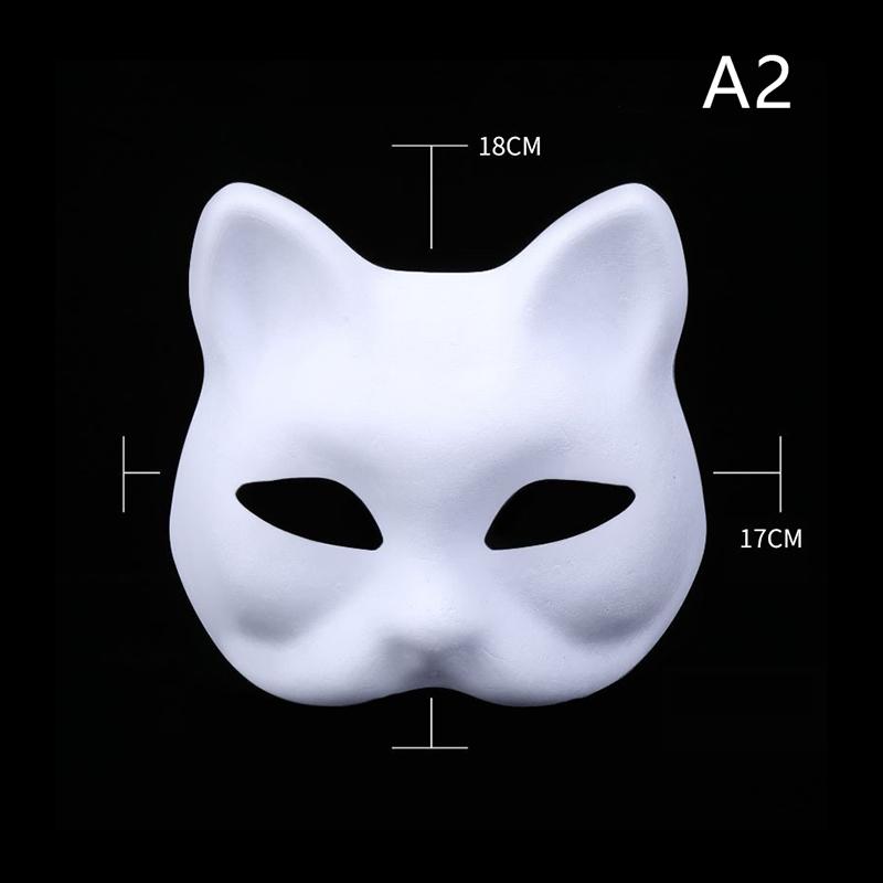 Anime Foxes Mask Japanese Cosplay Rave Håndmalt Anime Demon Slayer Half Face Cat Masks Halloween Dress Up Festival rekvisita