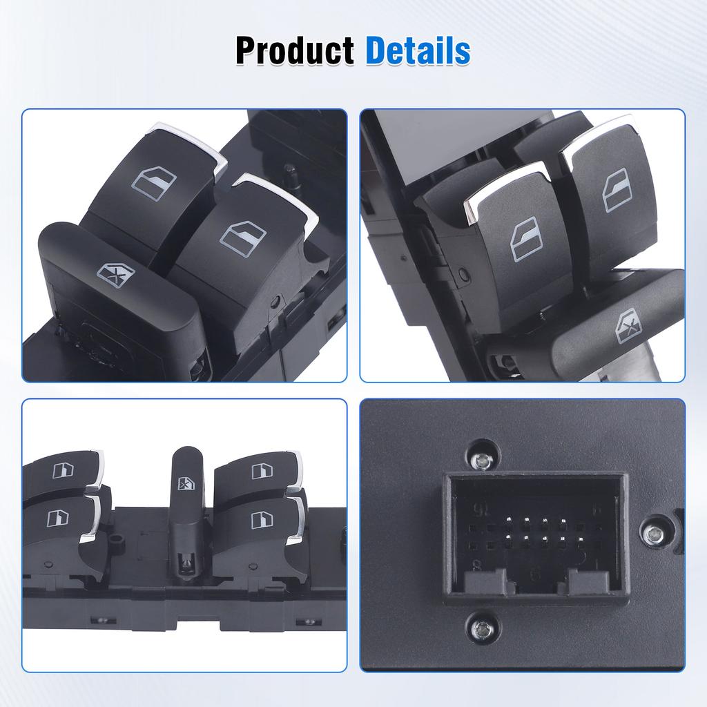 Power Window Switch 1J4959857 3BD959857 1J4959857D 1J4959857C Driver Side For VW Golf 4 Jetta MK4 Bora Passat B5 Plastic 12V