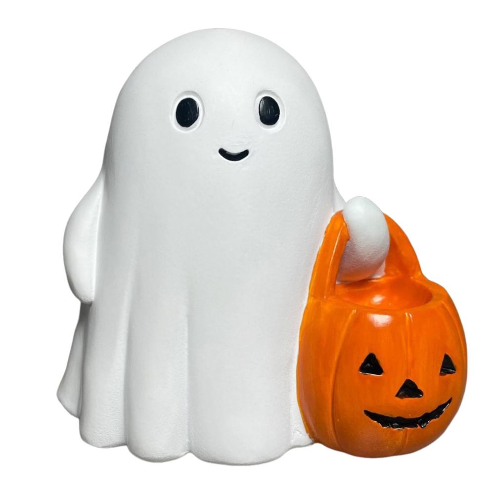 Halloween Cute Spooky Decor Statue Multi-Purpose Ghost Pumpkin Figurine Horror Pumpkin Basket Decorations Party Props Ornaments