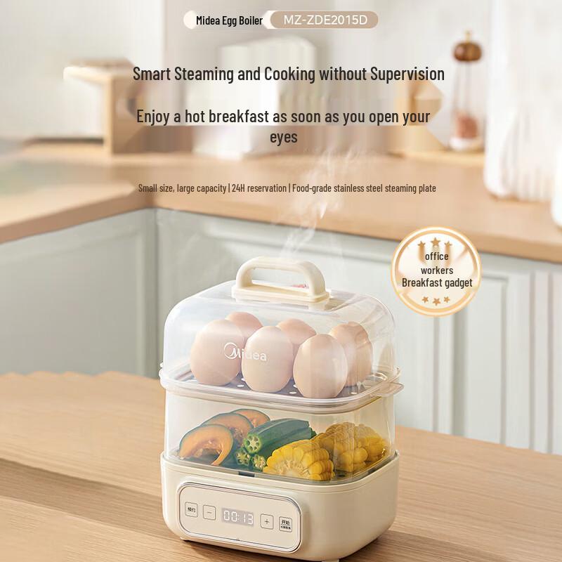 Midea Double-Layer Mini Egg Cooker and Steamer