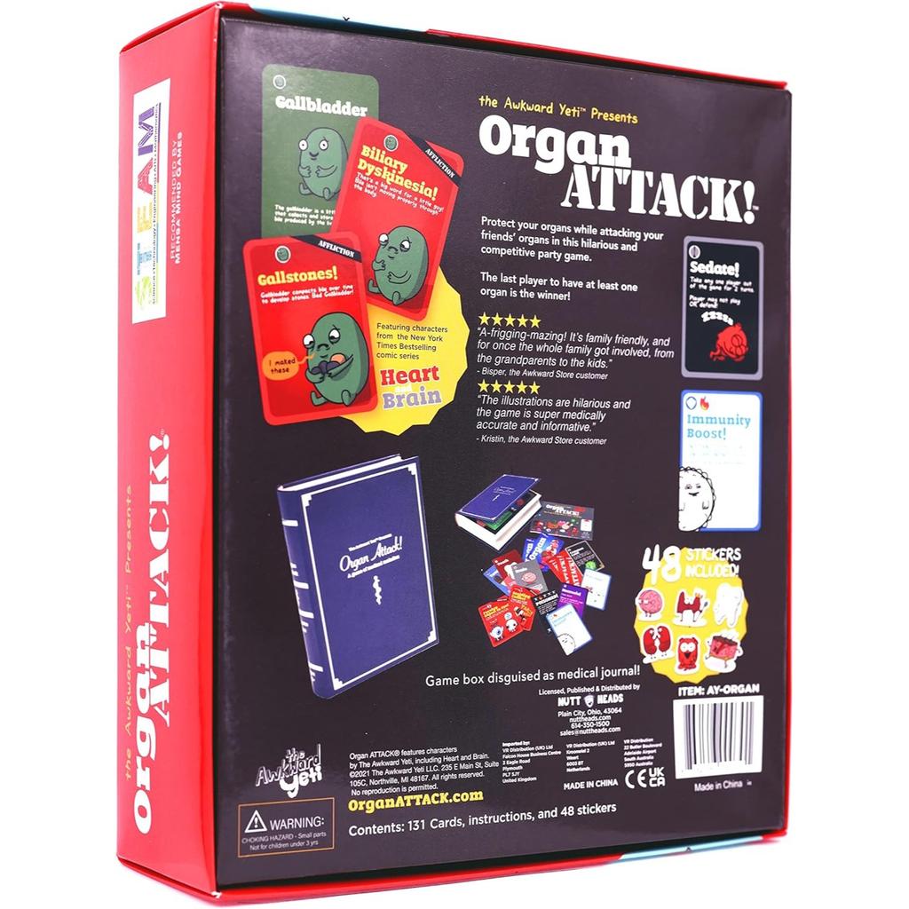 Organangriff Lustiges Familienkartenspiel Anatomie- und Organ-Themen-Partyspiele