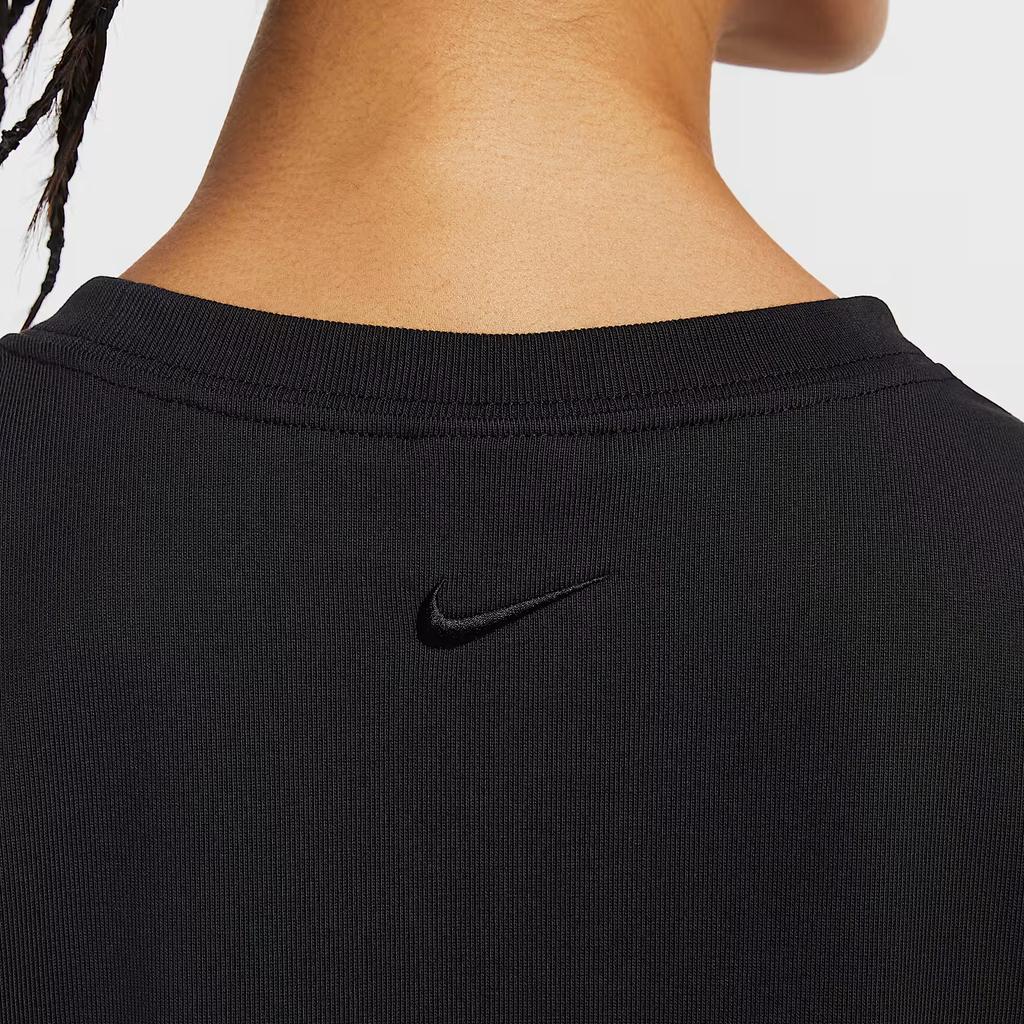 Nike Loose Short Sleeve Round Neck Crop T-Shirt Women tops Black IM0368-010
