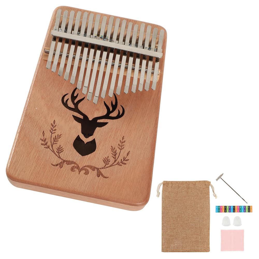 

AllBright Калимба Ручная Музыкальная Шкатулка с Чехлом, Махагон, Узор Оленя, Коричневый, Идеально подходит для Выступлений и Презентаций