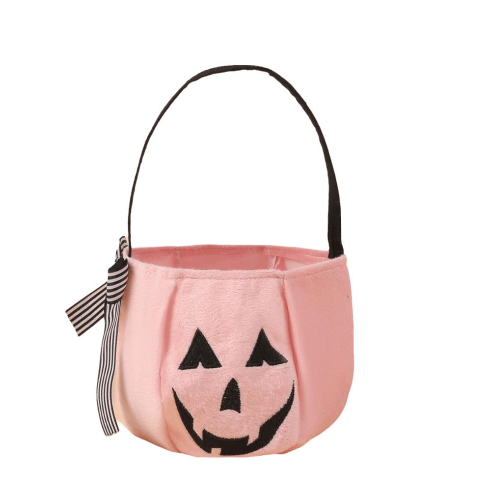 Portable Halloween Pumpkin Bucket Lace Bow Bow Candy Bag Cute Trick Or Treat Bags  Cosplay Dress-up