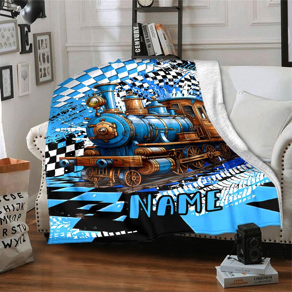Train Home Customize Your Name Blankets Comfortable Soft Lightweight Allseason Multipurpose Blanket For Picnics Sofas Offices Beds Living Rooms