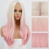 LISI HAIR Halloween Synthetic Long Wavy 613 Pink Cosplay Wigs for Women Colorful Fiber Hair Wig High Temperature