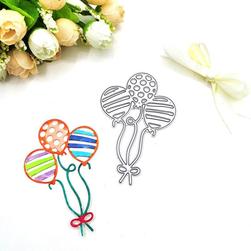 2pc Scrapbooking DIY Balloon Cutting Dies Carbon Steel  Embossing Flower  Cutting Die Template A Bundle of Three Balloons