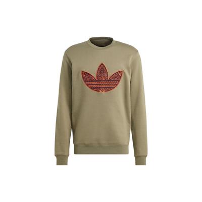 Originals Corduroy Appliqué Sweatshirt Logo Print Men Sweatshirt Rock-Olive-Green IS5272