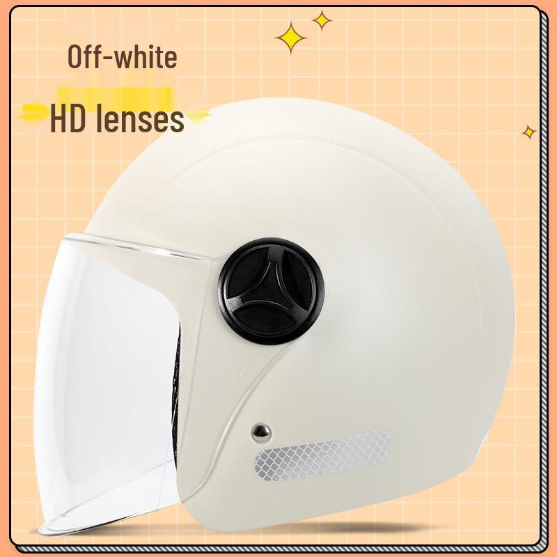Universal 3C Certified Motorcycle Helmet for All Seasons - Cute, Safe, Sun-Protected, Unisex Half Helmet for Summer and Fall/Winter