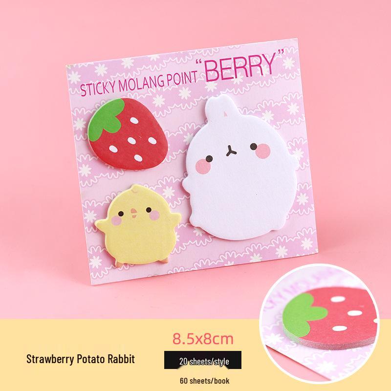 

Creative Cartoon Rabbit Sticky Notes Memo Pad with Reusable Index Stickers for Students