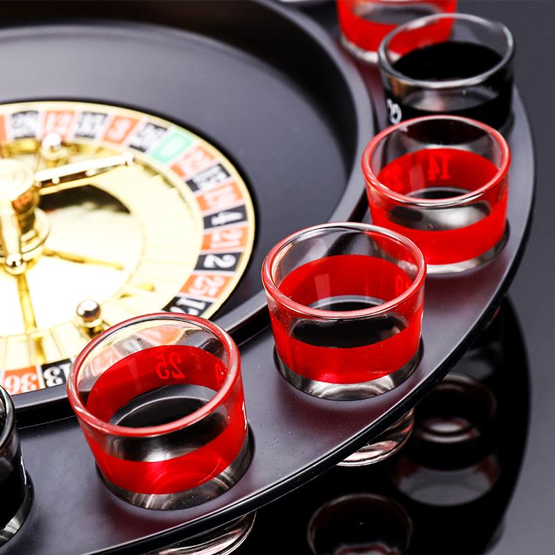 Russian Roulette Drinking Game Turntable with Wine Glasses – Bar Entertainment and Atmosphere Booster