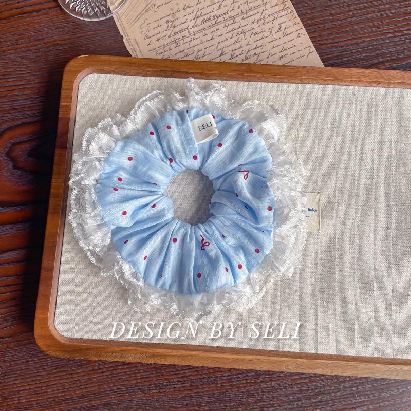 Candy Jar Ballet Polka Dot Lace Bow Hair Tie & Scarf for Women