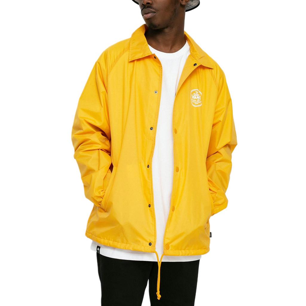 Vans Golden Glow Solid Logo Print Single-Breasted Polo Jacket Men jackets Yellow VN0A5KEYLSV
