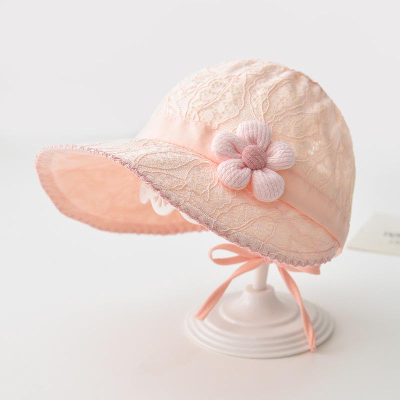 0-1 год Милая Детская Цветочная Шляпа от Солнца с Широкими Полями для Девочки Солнцезащитная Шляпа-Ведро Летняя Тонкая Дышащая Детская Шляпа-Ведро розовый