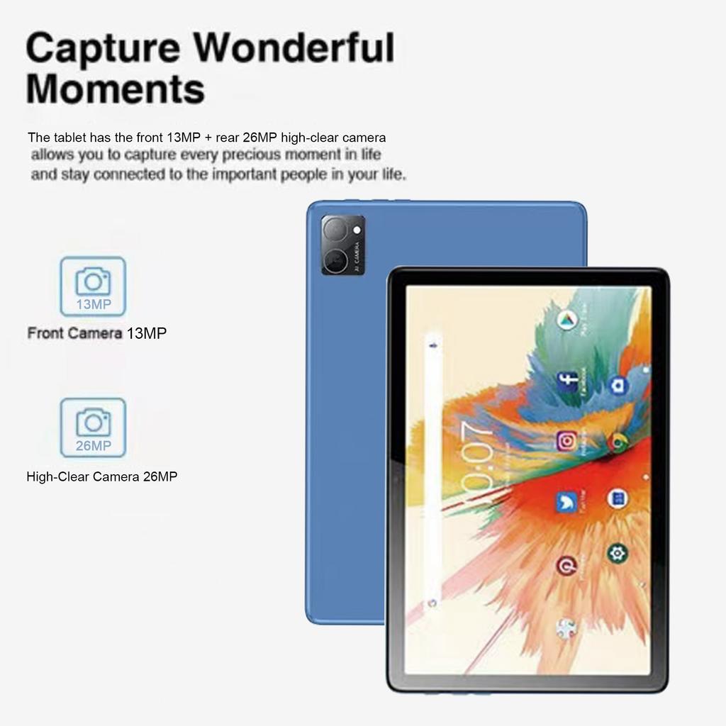 10,1palcové tablety s 1960*1200 vysoce jasným displejem Duální kamera Android 15 tablety 12GB+512GB pro domácí kancelář schůzky
