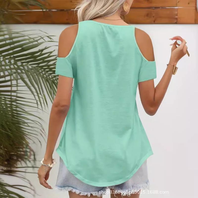 Dámská móda Ležérní Léto Jaro Jednobarevný potisk Halenky a košile se čtvercovým límcem s krátkým rukávem