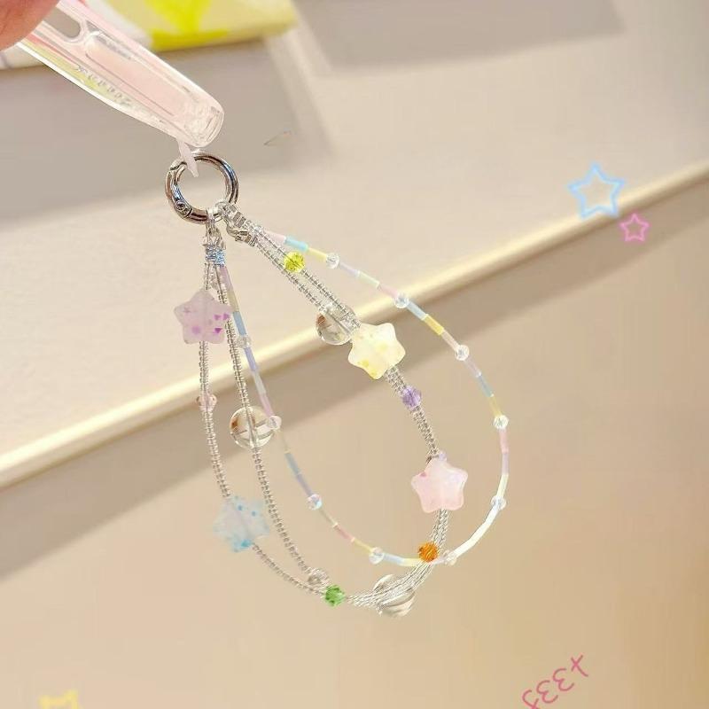 

Ins Korea New Phone Strap Lanyard Cases For iP17 Airpods Earphones Schoolbag New DIY Bead Pendant Keychain Other
