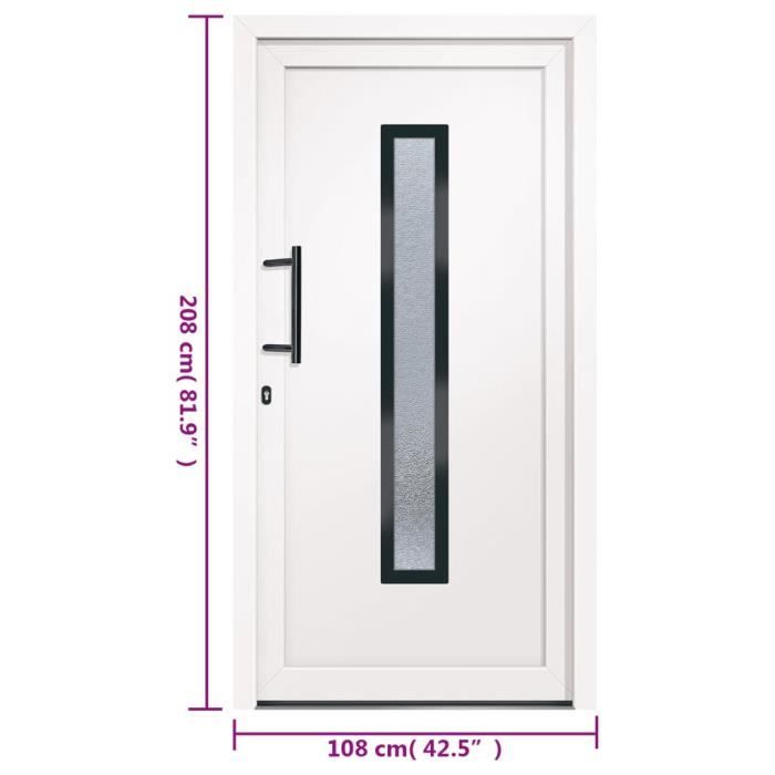 VidaXL Front Door White 108x208 Cm PVC 3157078