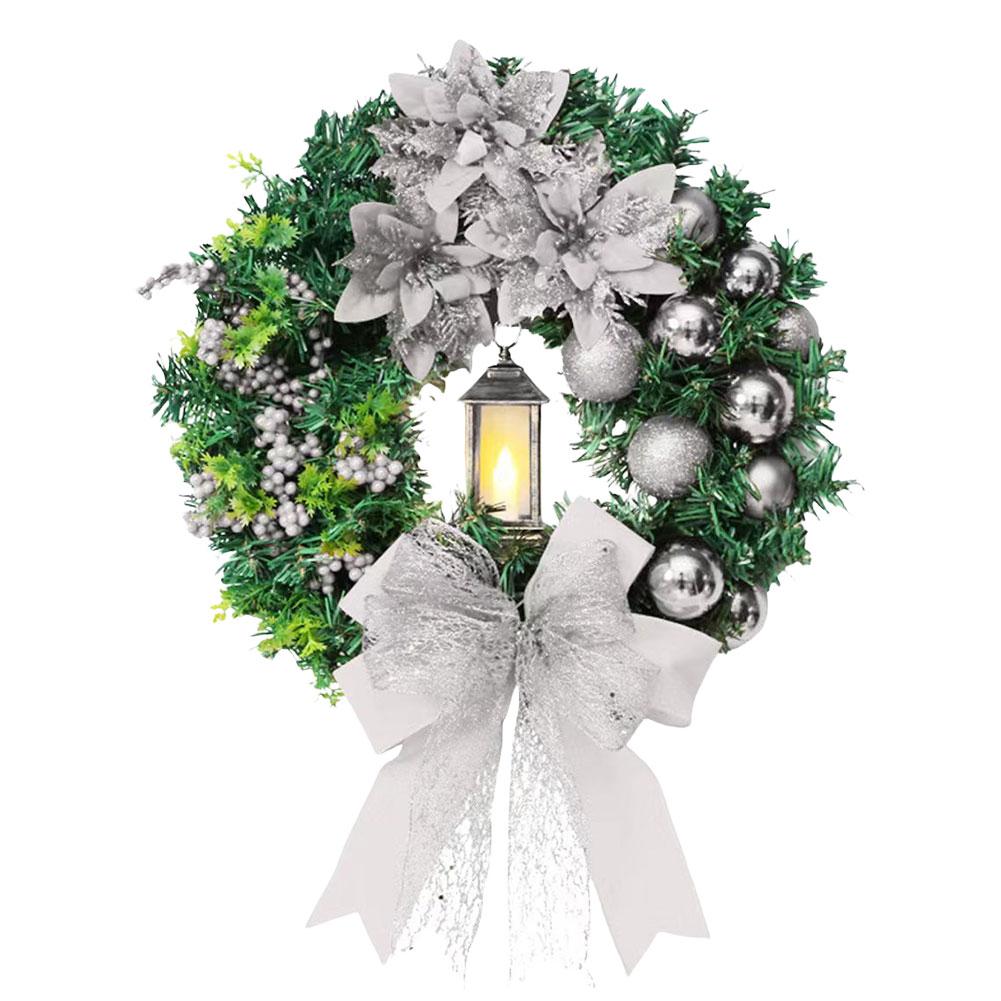 Christmas Lighting Wreath Multifunction Snow Pinecone Wreath Ornament Christmas Advent Wreath Party New Year Decor Props