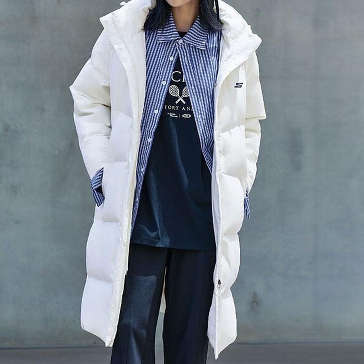 (WMNS) Skechers Long Down Jacket 'White' Women's P422W050-000Q