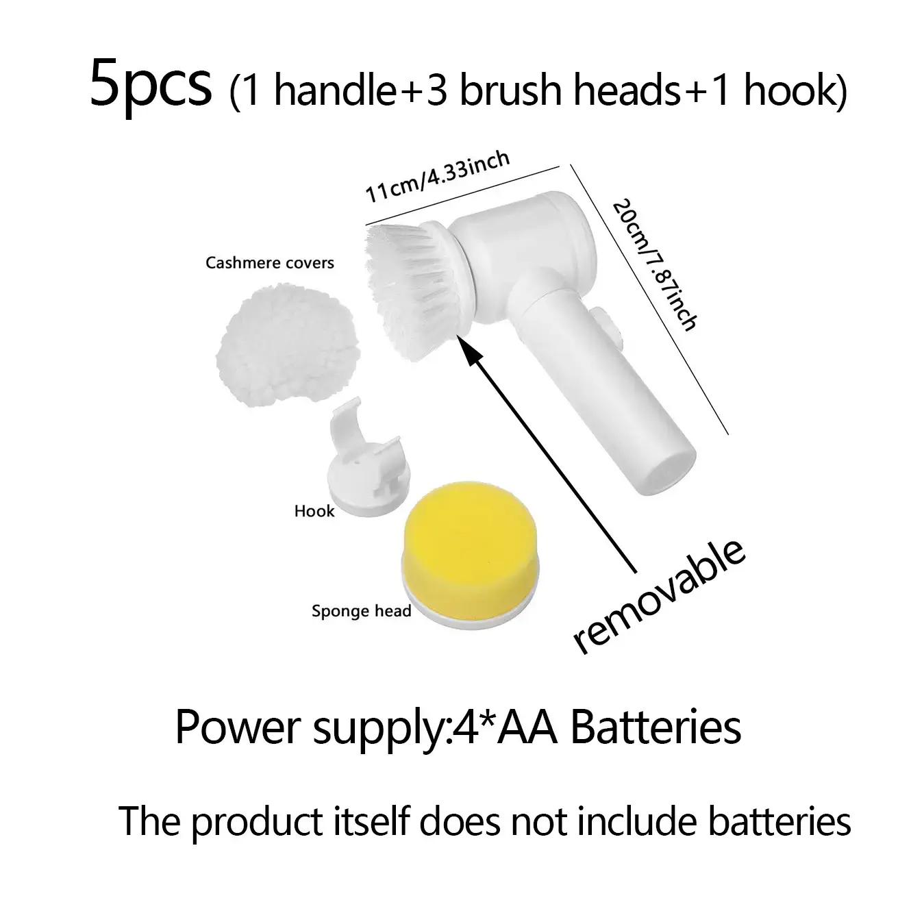 

1 Set-Cleaning Brush Set-Powerful, Cordless & Multifunctional Scrubbing for Kitchen & Bathroom-Ideal for Busy Homes, Apartments білий