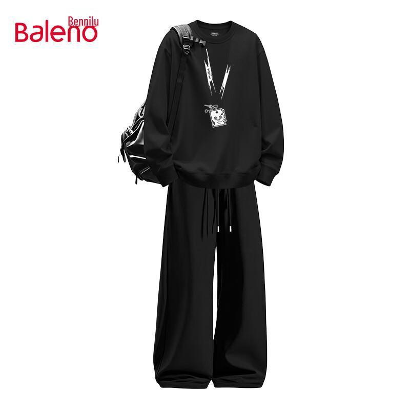 Baleno Men's Oversized Cotton-Blend Sweatshirt and Trousers Set