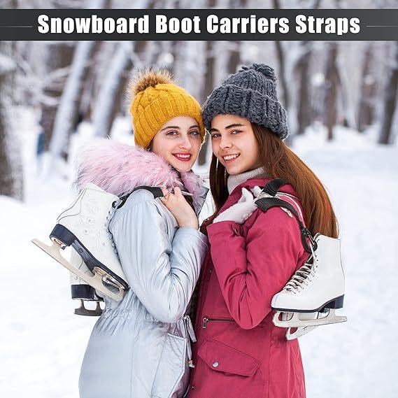 Ski Pole Carrier Strap Ski Shoe Straps Fixing Belt Durable Snowboard Shoulder Strap for Winter Outdoor Sports Ski Accessories