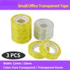 12/18mm 3Pcs Small Office See Through Tapes School Kids Students Adhesive Tape Packaging Supplies Home Manual Packing Tape